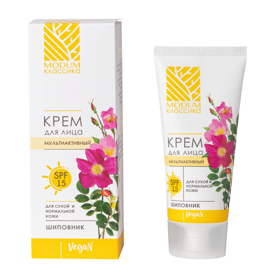 Крем для лица MODUM КЛАССИКА SPF 15 для сухой и нормальной  кожи, Шиповник, 50 г, Модум