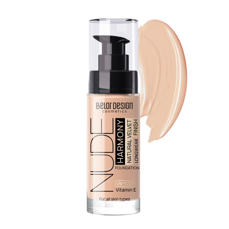 Тональный крем Nude Harmony, тон 203 Medium beige, Belor Design