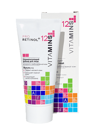 Флюид для лица Pro Retinol + 12 Vitamins  для жирной и комбинированой кожи, Модум, 50 г