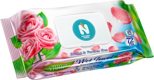 Салфетки влажные Natural Fresh эконом, 72 шт, Rio International