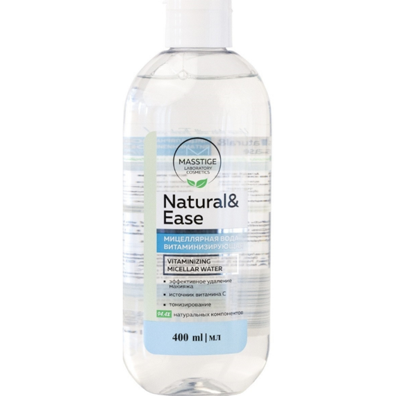 Мицеллярная вода NATURAL EASE витаминизирующая, 400 мл, MASSTIGE