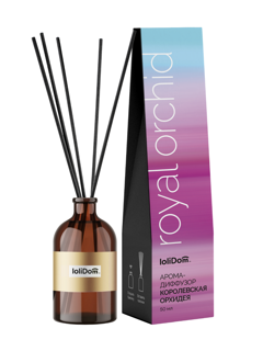 Аромадиффузор для дома LoliDom Королевская орхидея, с палочками, 50 мл